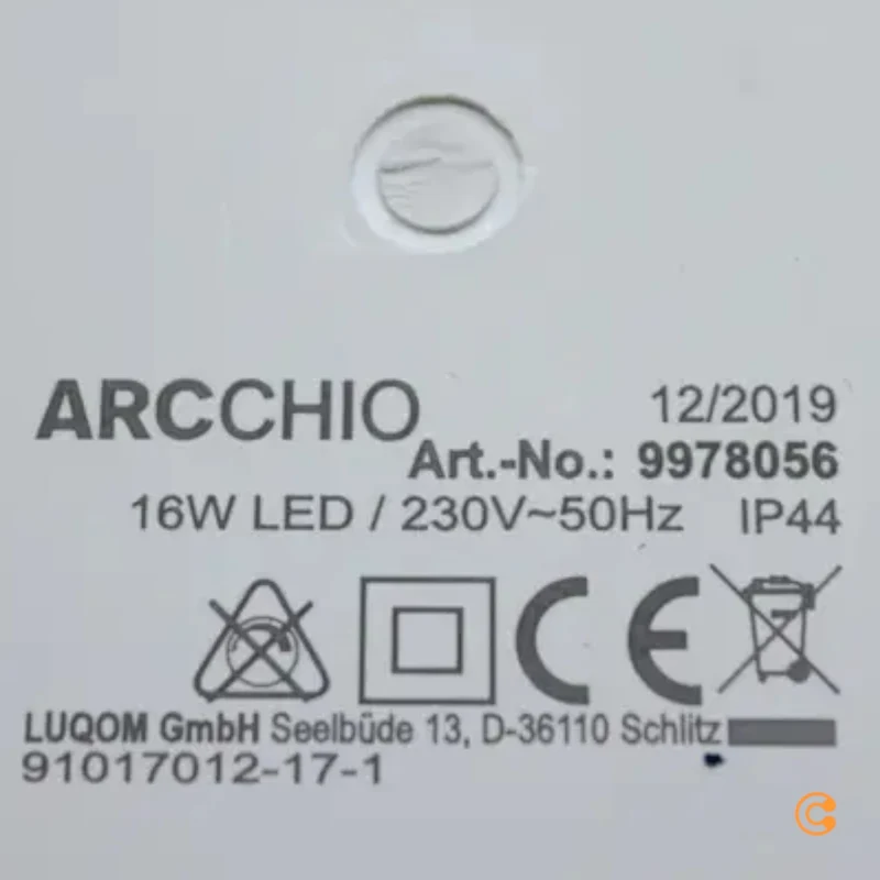 B-Ware Arcchio Deckenleuchte Deckenlampe LED Marlo Silber Quadrat Beleuchtung