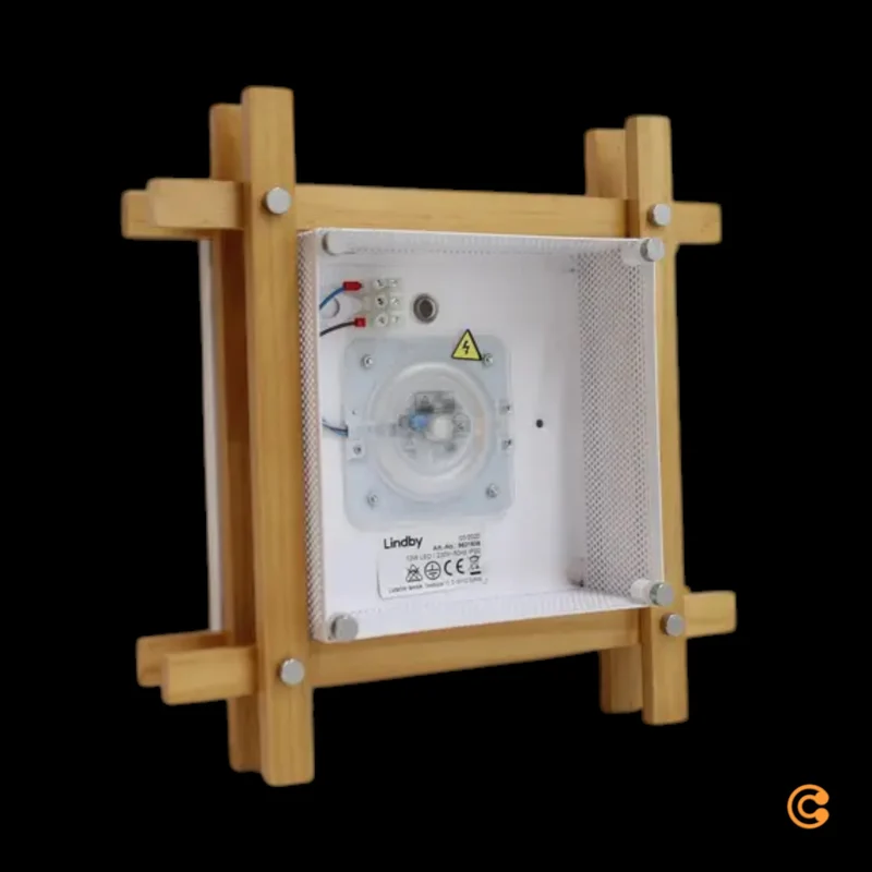 B-Ware Lindby Deckenleuchte Wandleuchte LED Holz dimmbar Beleuchtung Naturholz Weiss