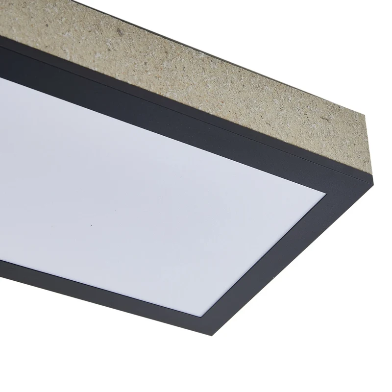B-Ware Lindby LED Panel Deckenleuchte Leuchte Laviona CCT dimmbar schwarz grau 80 cm