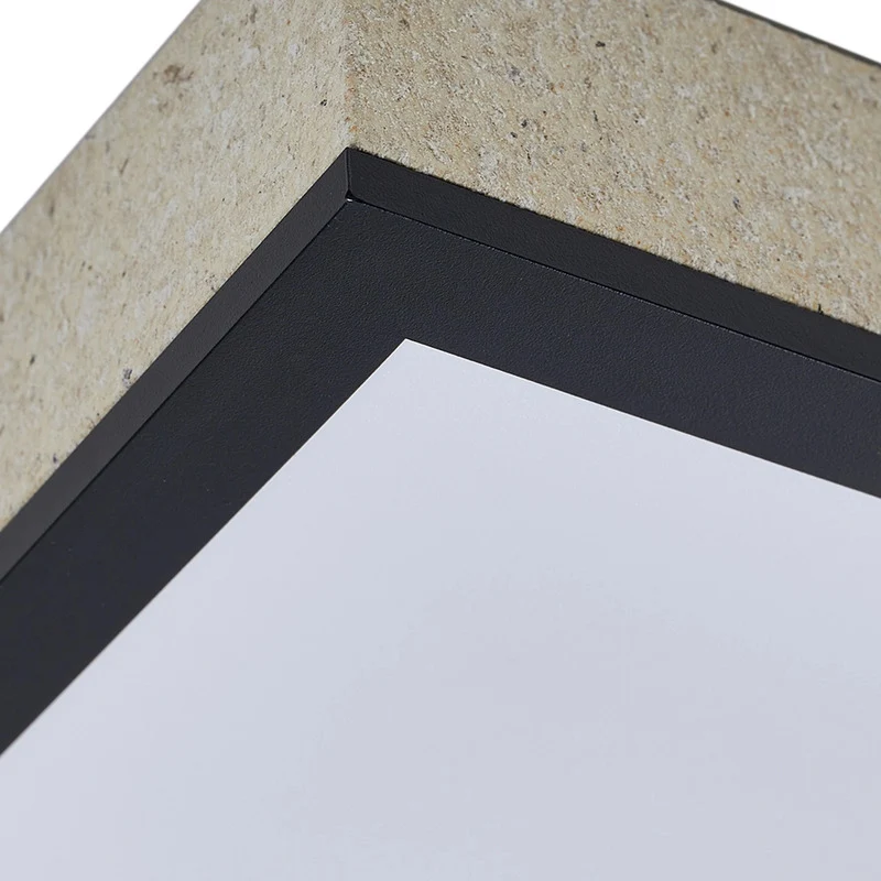 B-Ware Lindby LED Panel Deckenleuchte Leuchte Laviona CCT dimmbar schwarz grau 80 cm