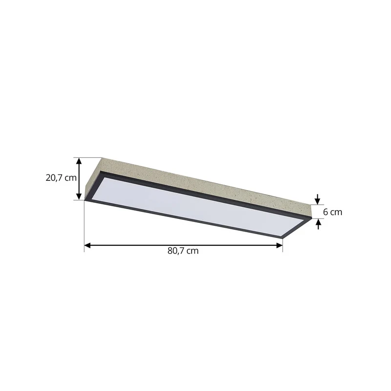 B-Ware Lindby LED Panel Deckenleuchte Leuchte Laviona CCT dimmbar schwarz grau 80 cm