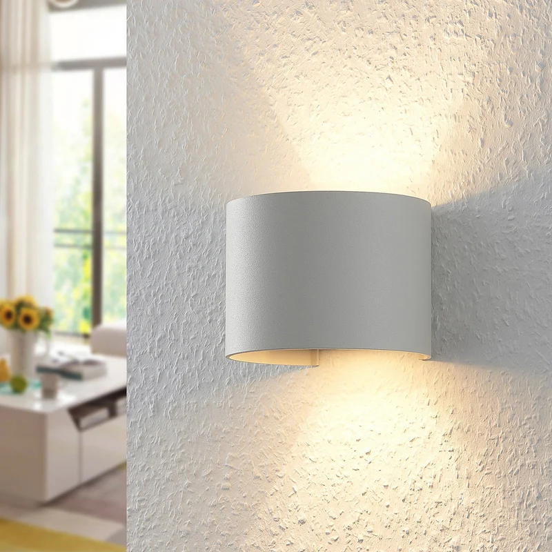 2x B-Ware Arcchio Weiße Wandleuchte Zuzana rund Wandleuchte Wandlicht 2 STÜCK