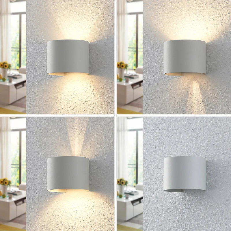 2x B-Ware Arcchio Weiße Wandleuchte Zuzana rund Wandleuchte Wandlicht 2 STÜCK