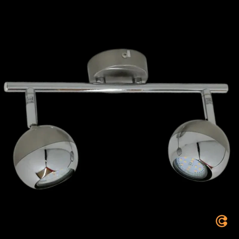 B-Ware Arvin Deckenstrahler Spot LED Strahler Leuchte zweiflammig Nickel Silber