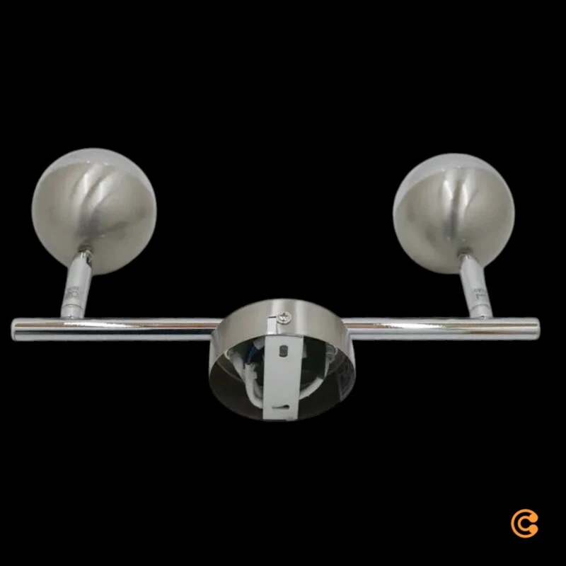 B-Ware Arvin Deckenstrahler Spot LED Strahler Leuchte zweiflammig Nickel Silber