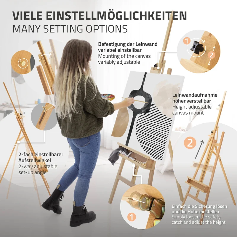 Malset 112-teilig inklusive Staffelei klappbar