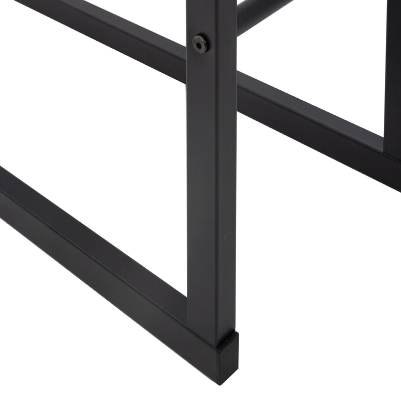 Kaminholzregal rechteckig 100x150x25 cm Dunkelgrau aus Stahl ML-Design