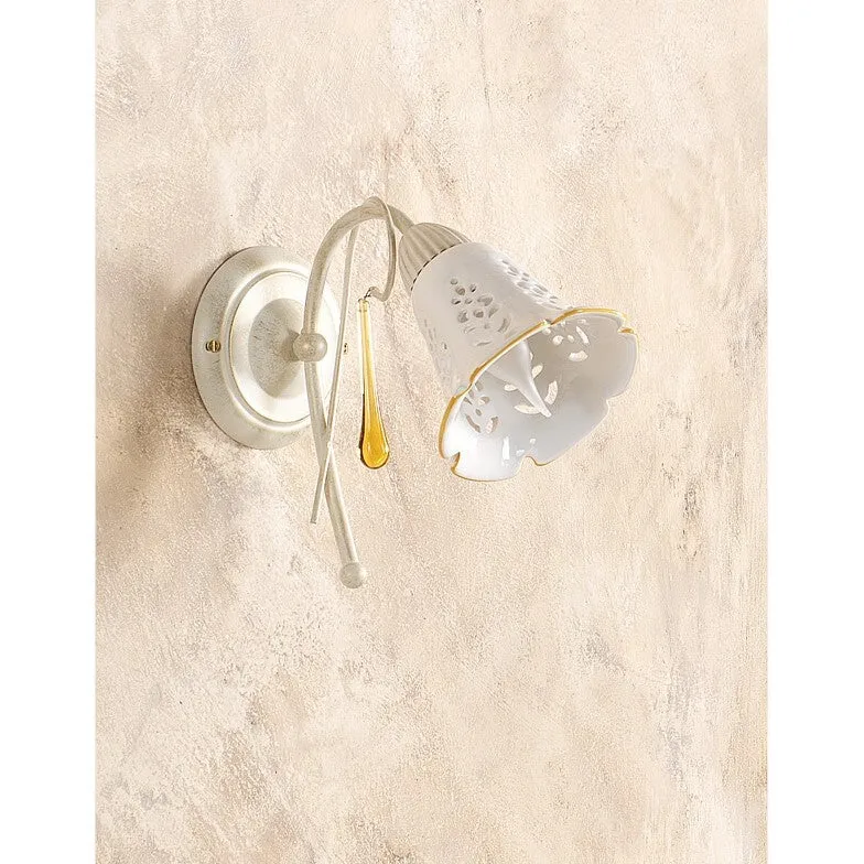 B-Ware Ceramiche Wandleuchte Wandlampe Borso 2208.A Beige Weiß Kupfer E14 LED Leuchte