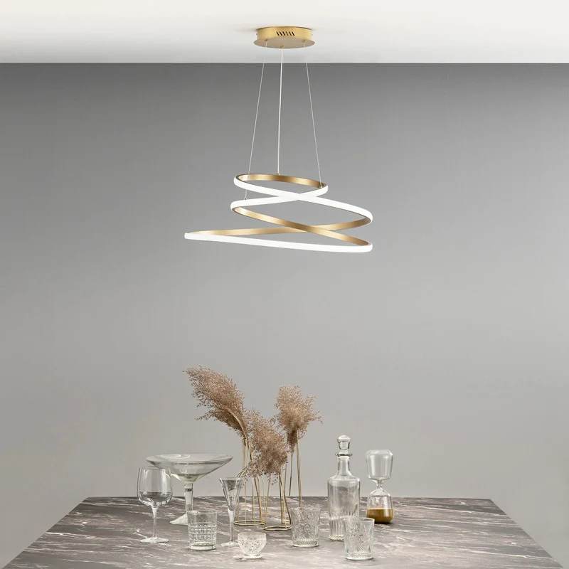 B-Ware Luce Ambiente Design Hängeleuchte Pendelleuchte LED gold Coaster Ø 60 cm CCT