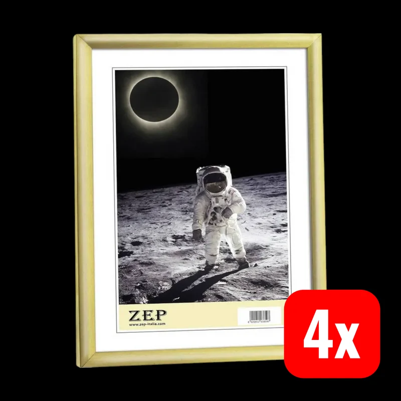 4x B-Ware ZEP Bilderrahmen Wechselrahmen Rahmen DIN A4 Gold Kunststoff Bilder 4 STÜCK