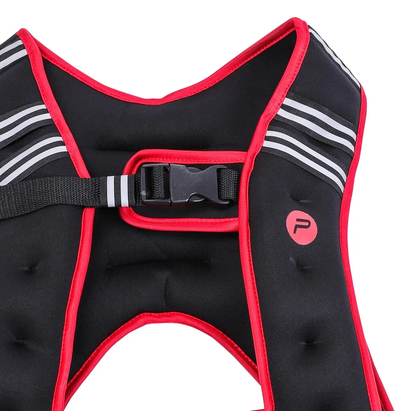 Gewichtsweste 10kg Schwarz/Rot aus Neopren Pure2Improve