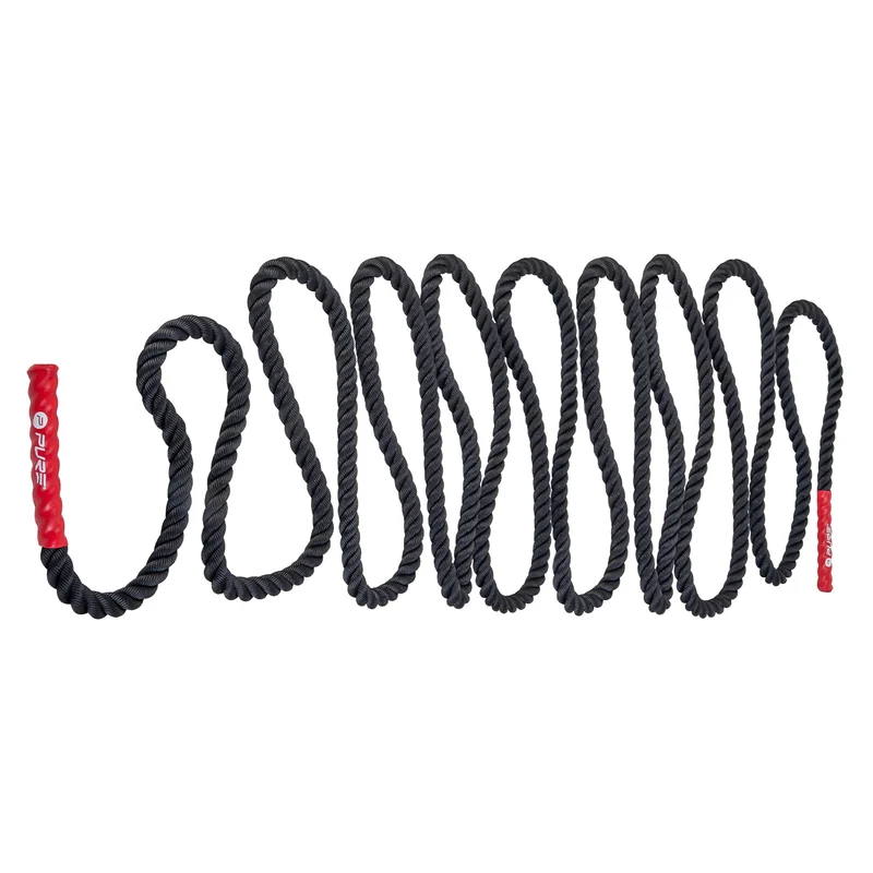 Springseil Battle Rope 12m Schwarz/Rot aus Polyester Pure2Improve