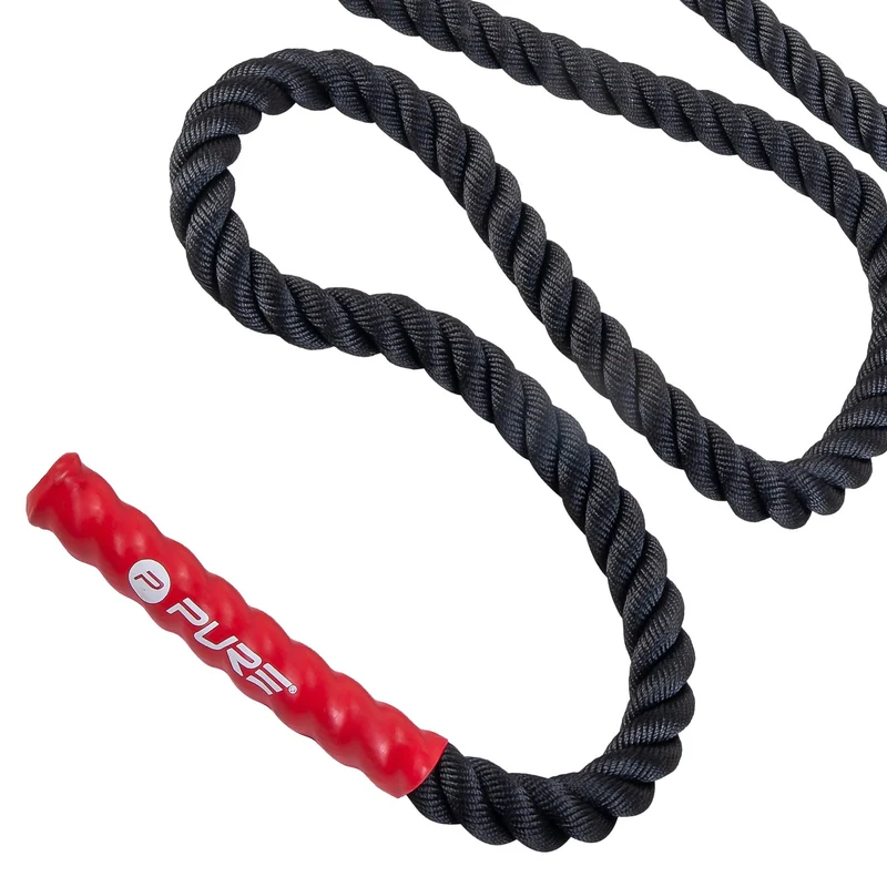Springseil Battle Rope 12m Schwarz/Rot aus Polyester Pure2Improve