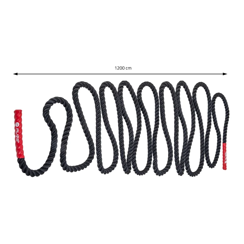 Springseil Battle Rope 12m Schwarz/Rot aus Polyester Pure2Improve
