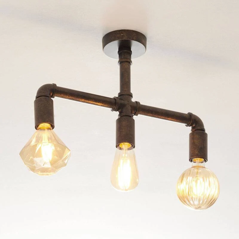 B-Ware Lampenwelt.com Leonas LED-Deckenlampe Deckenlampe Lampe Industriestil 3flammig