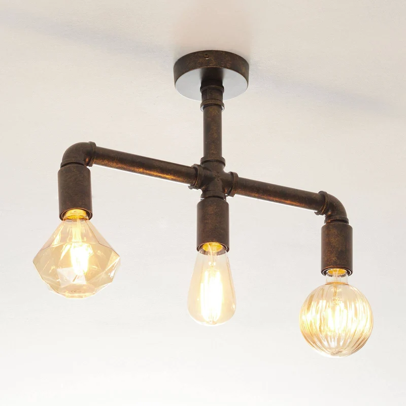 B-Ware Lampenwelt.com Leonas LED-Deckenlampe Deckenlampe Lampe Industriestil 3flammig