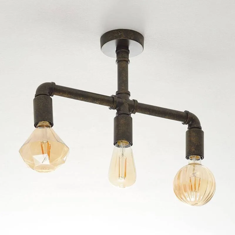 B-Ware Lampenwelt.com Leonas LED-Deckenlampe Deckenlampe Lampe Industriestil 3flammig