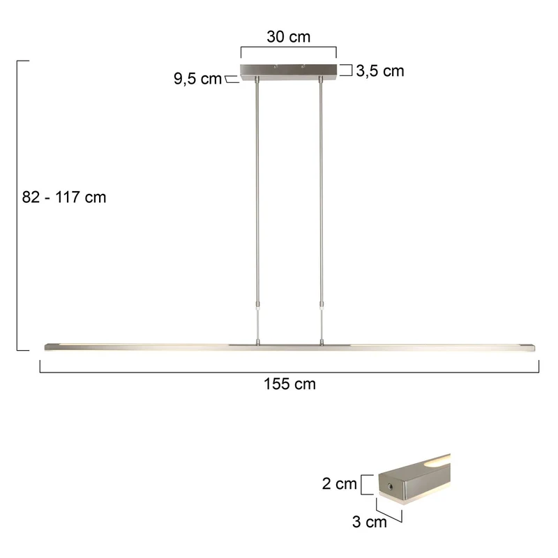 B-Ware Steinhauer Pendelleuchte Hängelampe Zelena LED Stahl Kunststoff Weiß dimmbar