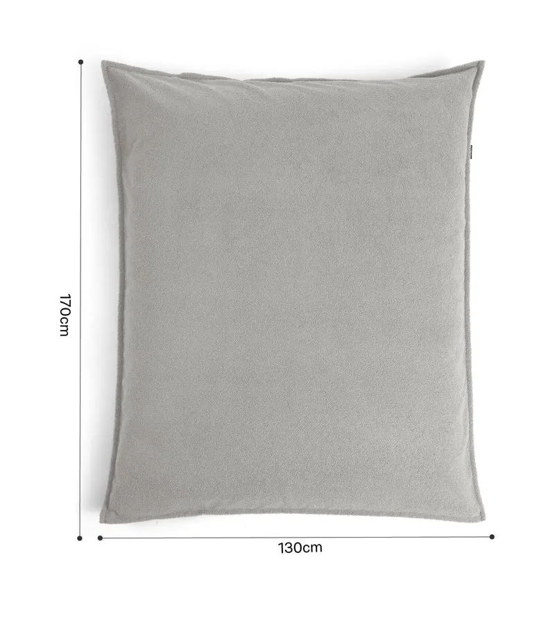 B-Ware mokebo Sitzsackhülle Bezug Hülle Bouclé Teddy Cover grau für Sitzkissen 170x130