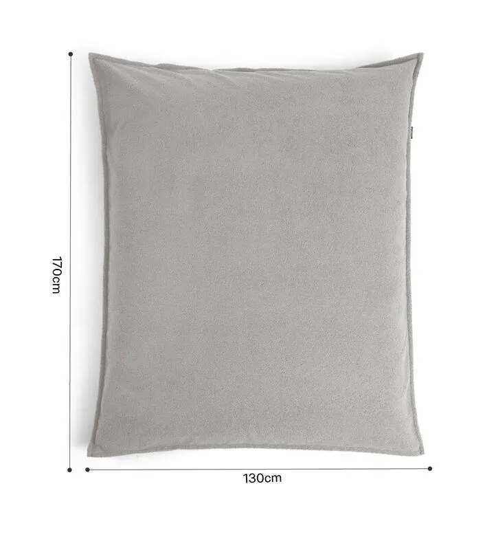 B-Ware mokebo Sitzsackhülle Bezug Hülle Bouclé Teddy Cover grau für Sitzkissen 170x130