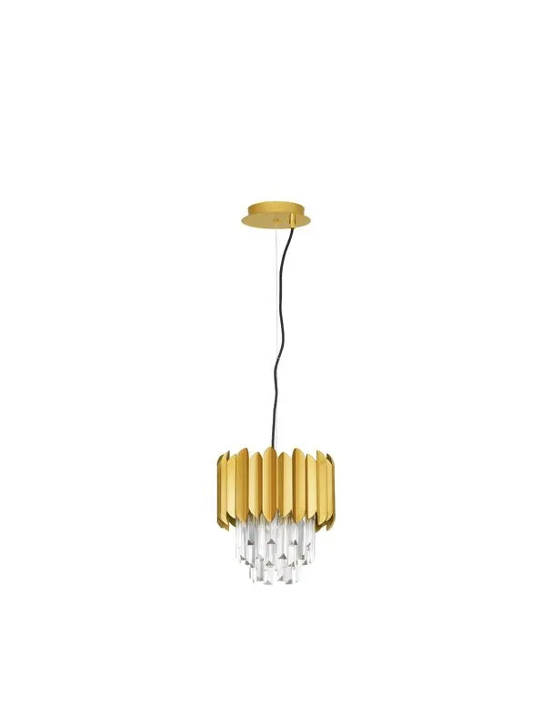 B-Ware Nova Luce Pendelleuchte Hängeleuchte Magnolia Gold E14 LED dimmbar Lampe Ø 25462