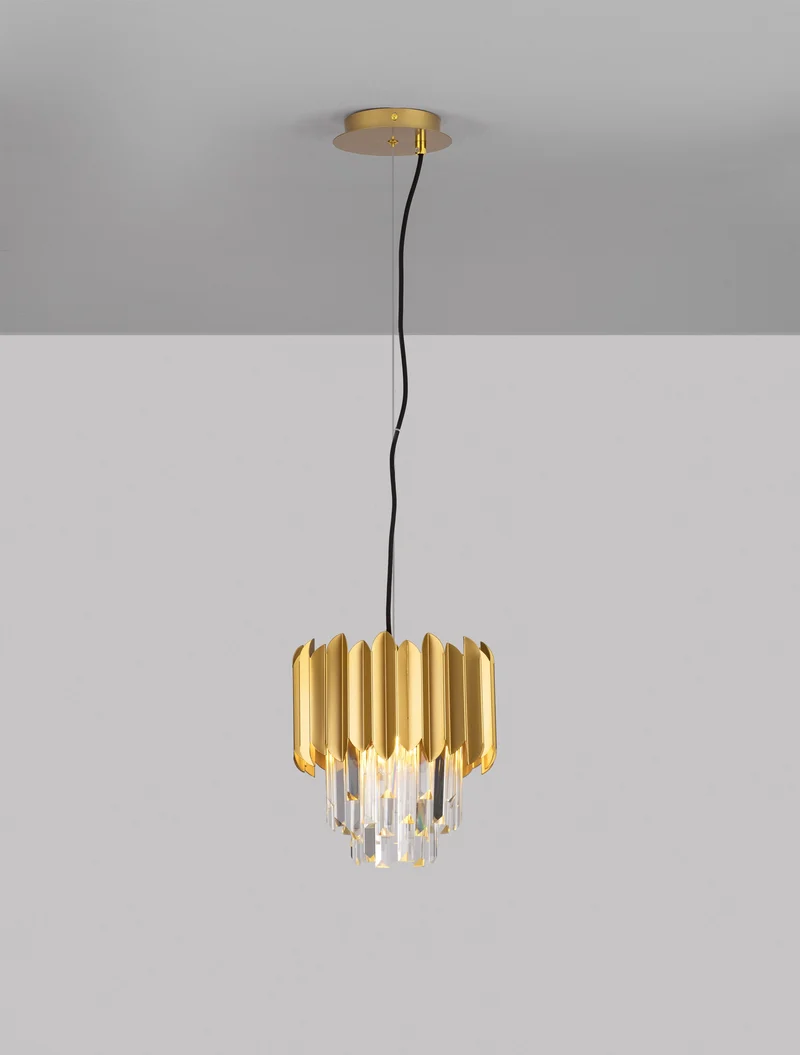 B-Ware Nova Luce Pendelleuchte Hängeleuchte Magnolia Gold E14 LED dimmbar Lampe Ø 25462