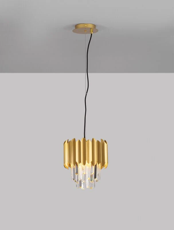 B-Ware Nova Luce Pendelleuchte Hängeleuchte Magnolia Gold E14 LED dimmbar Lampe Ø 25462