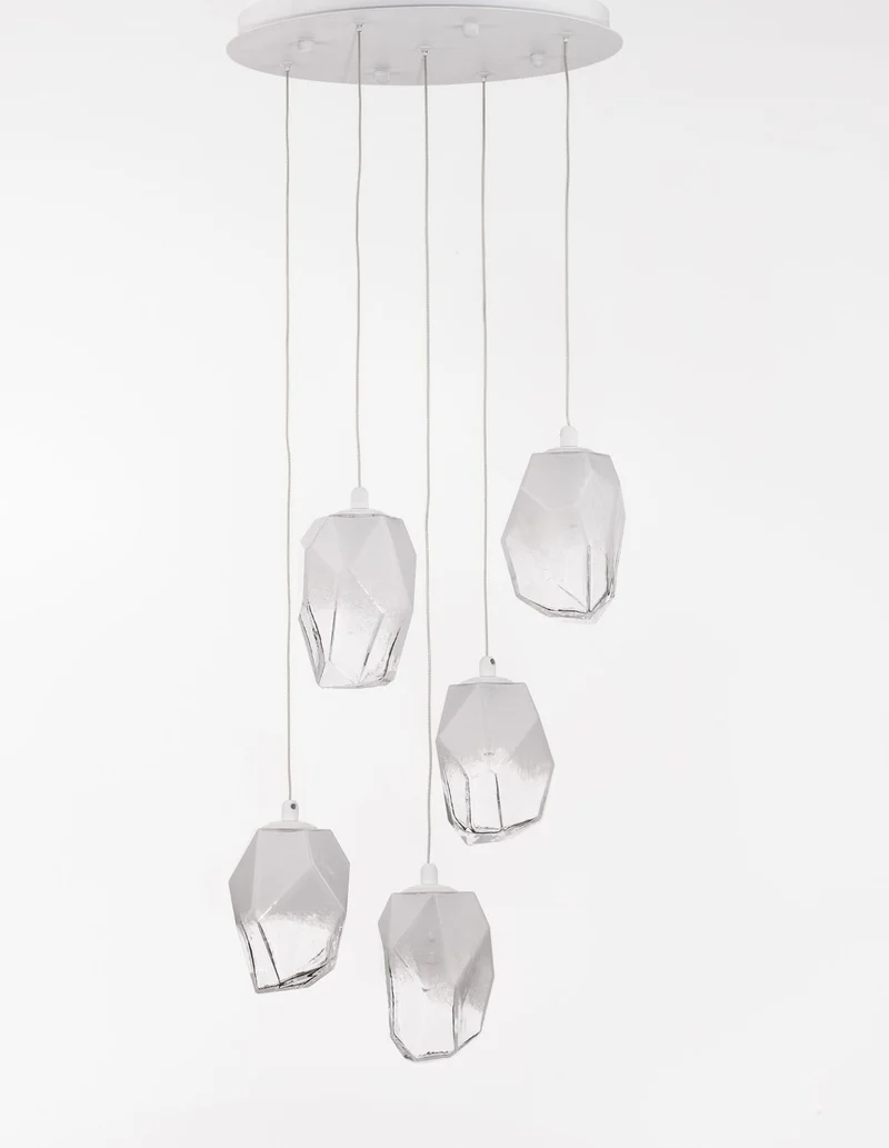 B-Ware Nova Luce Pendelleuchte Hängeleuchte ICE G9 Weiß Lampe Deckenleuchte 5-fach