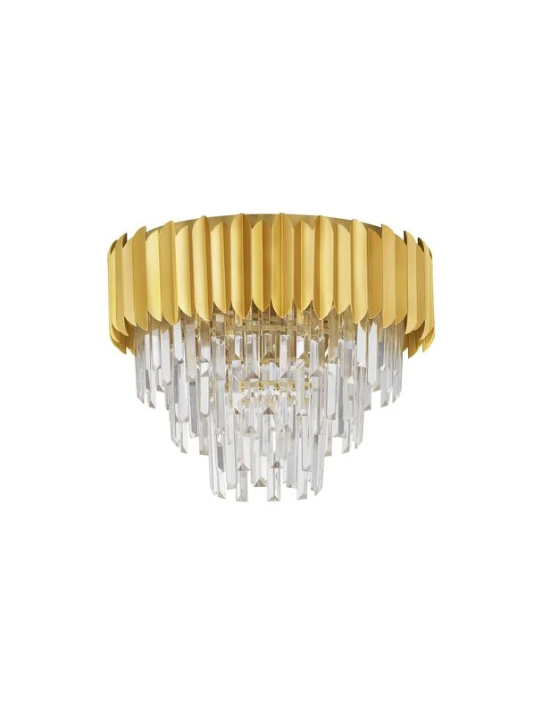 B-Ware Nova Luce Deckenleuchte Deckenlampe MAGNOLIA Gold E14 6-fach dimmbar Kristall