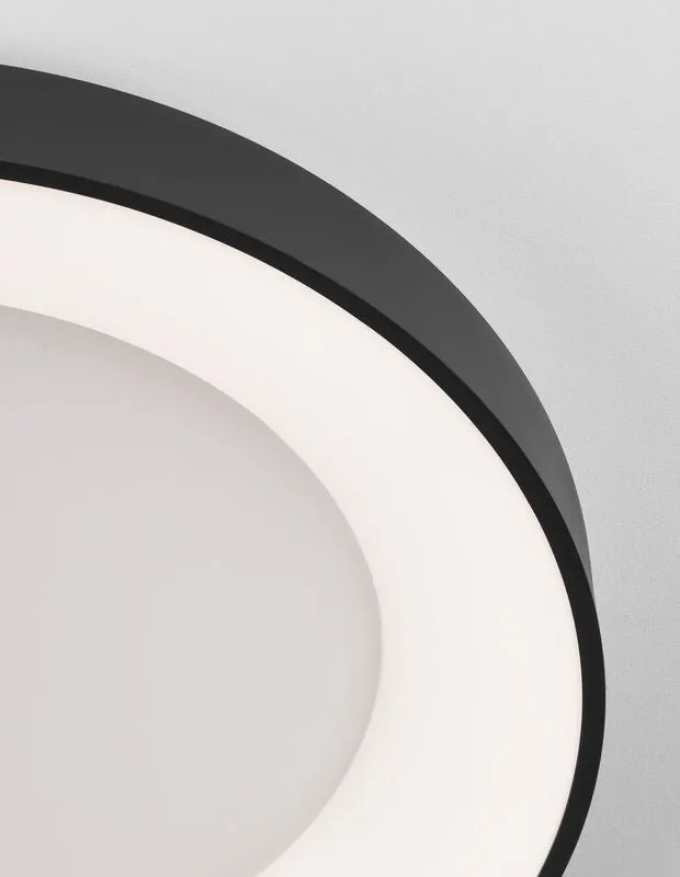 B-Ware Nova Luce Deckenleuchte Deckenlampe LED RANDO THIN Schwarz Warmweiß dimmbar 60cm