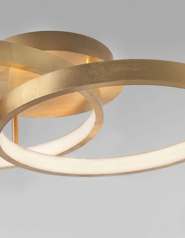 B-Ware Nova Luce Deckenleuchte Deckenlampe LED Blattgold Warmweiss LEON Wohnzimmer