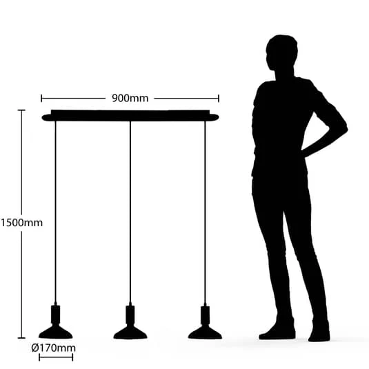 B-Ware Arcchio Jaika Pendelleuchte Pendelleuchte Deckenlampe Hängeleuchte schwarz 3-flg