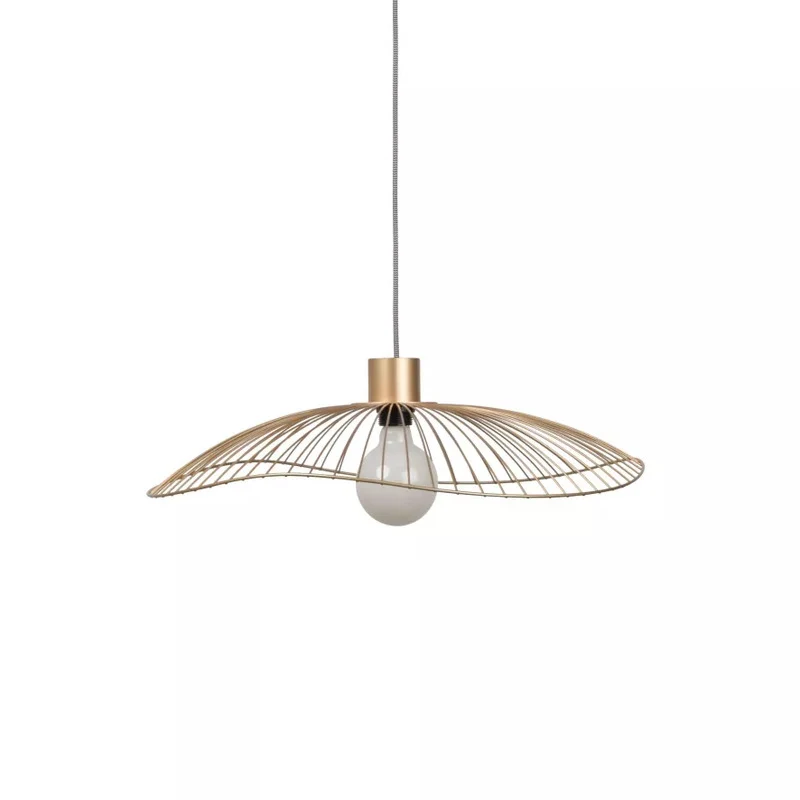 B-Ware Forestier Pendelleuchte Hängeleuchte Colibri Lampe Gold 56 cm E27 LED Leuchte