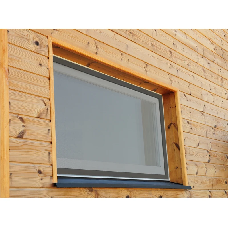 Fliegengitter Grau 130x150 cm mit Rahmen aus Aluminium