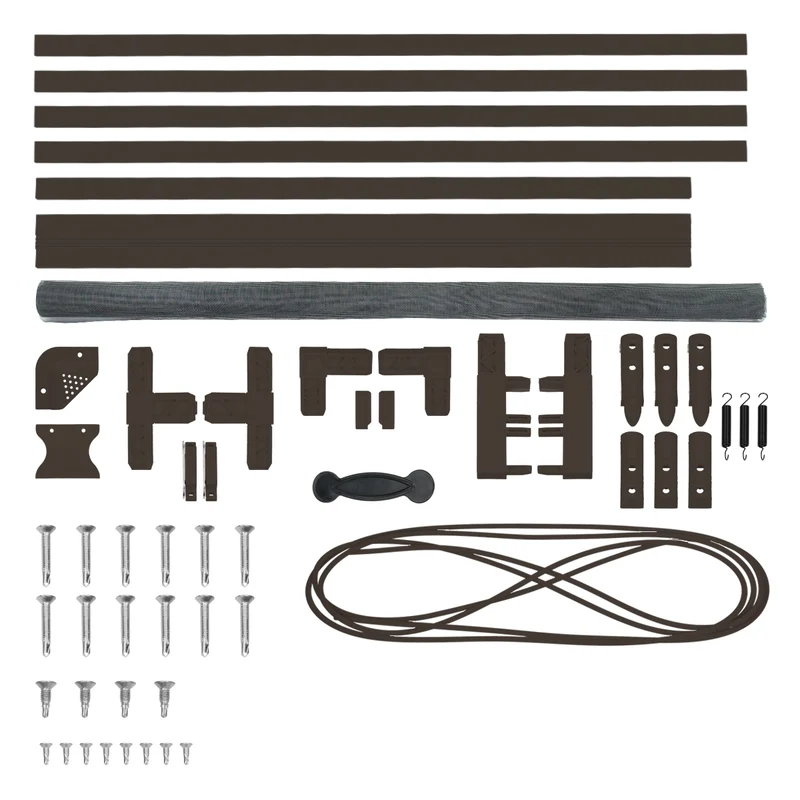 Fliegengitter Braun 100x220 cm mit Rahmen aus Aluminium