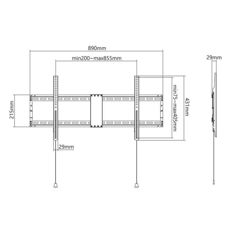 3x B-Ware Manhattan TV-Wandhalterung Zusammenklappbar 109,2-254,0 cm Wandhalterung 3 STÜCK