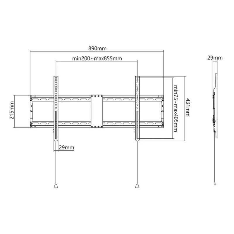 3x B-Ware Manhattan TV-Wandhalterung Zusammenklappbar 109,2-254,0 cm Wandhalterung 3 STÜCK