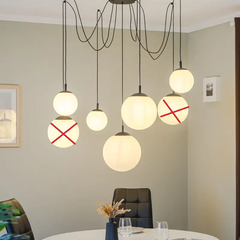 B-Ware Hängeleuchte Esme Opalglas 7-flg dezentral Deckenlampe Leuchte SIEHE TEXT/FOTO