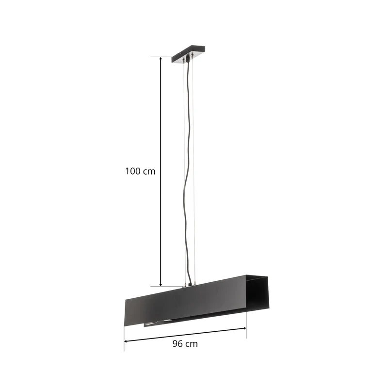 B-Ware Hängeleuchte Gentor 4 Pendelleuchte Leuchte Schwarz Stahl E27 LED dimmbar 96 cm