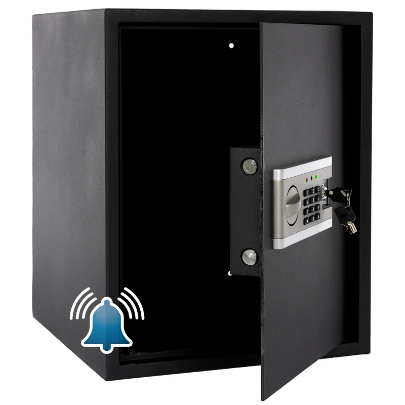 Elektronischer Tresor mit Alarm Schwarz 40x50x40 cm aus Metall