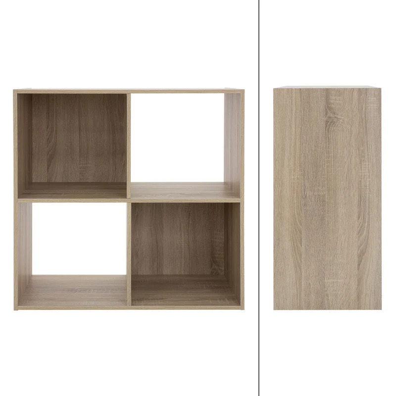 Bücherregal mit vier Fächern 70x33,5x70 cm Sonoma-Eiche aus Holz ML-Design