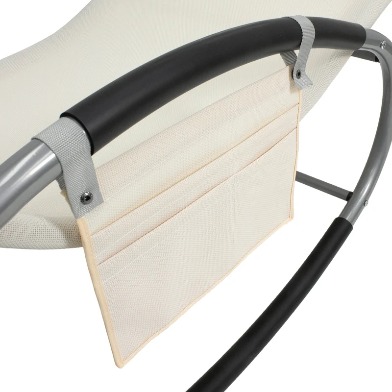 Schaukelliege mit Kopfkissen und Seitentasche Creme aus Polyester ML-Design