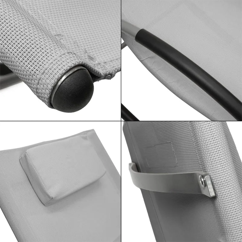Schaukelliege mit Kopfkissen und Seitentasche Grau aus Polyester ML-Design
