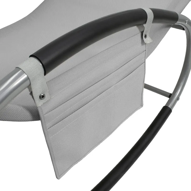 Schaukelliege mit Kopfkissen und Seitentasche Grau aus Polyester ML-Design