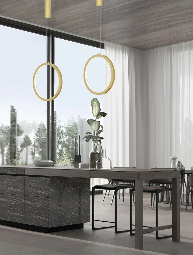 B-Ware Nova Luce Pendelleuchte Hängeleuchte CHANGE LED Messing Warmweiß dimmbar 39,5 cm