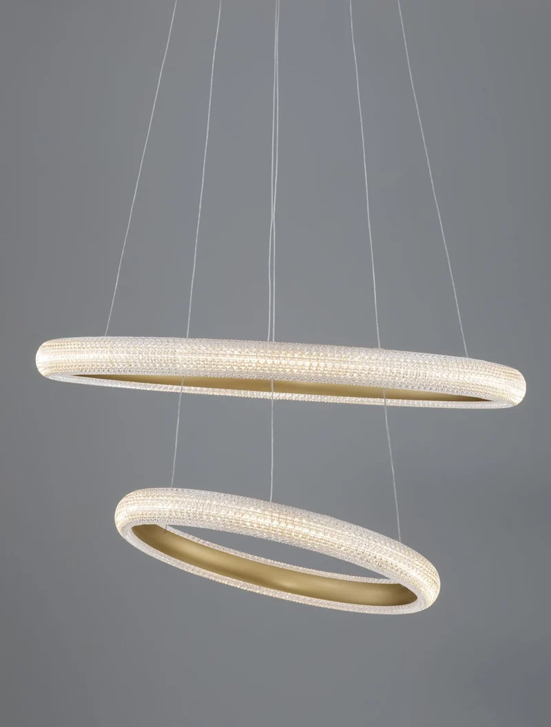B-Ware Nova Luce Pendelleuchte Hängeleuchte LED MEDORA Messing Warmweiß dimmbar 59 cm