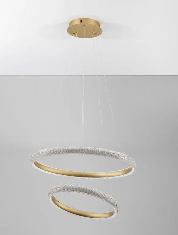 B-Ware Nova Luce Pendelleuchte Hängeleuchte LED MEDORA Messing Warmweiß dimmbar 59 cm