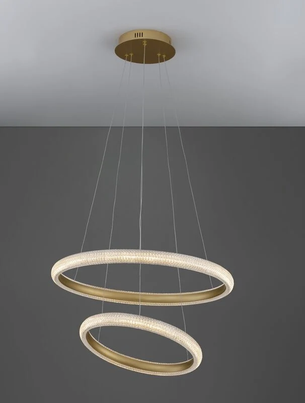 B-Ware Nova Luce Pendelleuchte Hängeleuchte LED MEDORA Messing Warmweiß dimmbar 59 cm