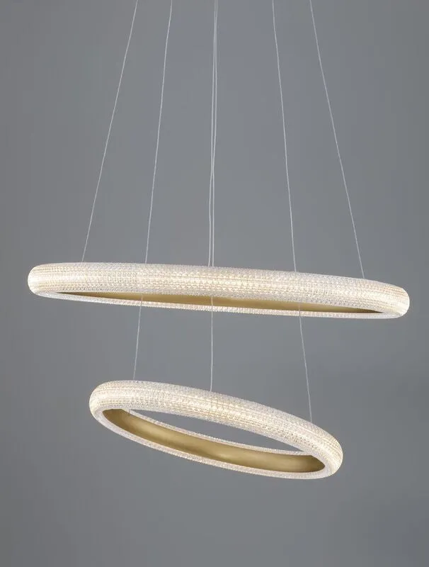 B-Ware Nova Luce Pendelleuchte Hängeleuchte LED MEDORA Messing Warmweiß dimmbar 59 cm
