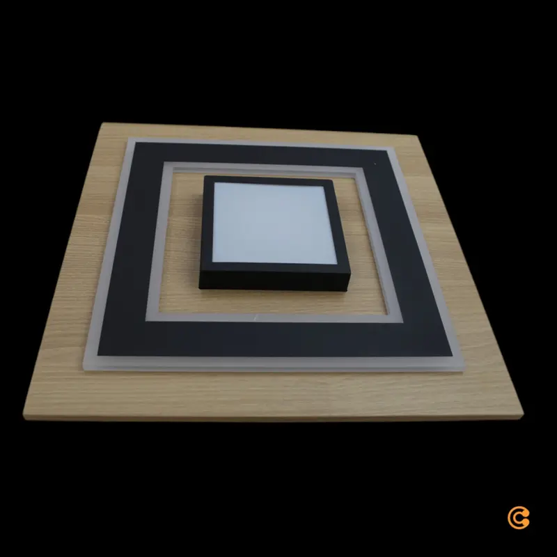 B-Ware JUST LIGHT LED Deckenlampe Leuchte Tola Holz 3000K 40x40cm 26W SIEHE TEXT